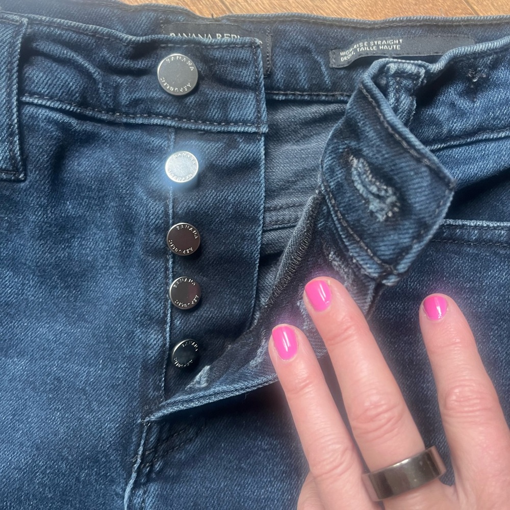 Banana Republic High Rise straight black/Blue Jeans size 25